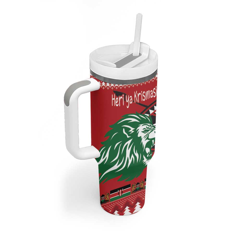 Kenya Christmas Lion Tumbler With Handle Heri ya Krismasi - Wewe pia - Wonder Print Shop