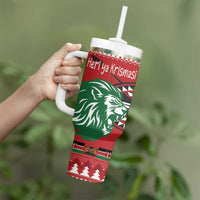 Kenya Christmas Lion Tumbler With Handle Heri ya Krismasi - Wewe pia - Wonder Print Shop