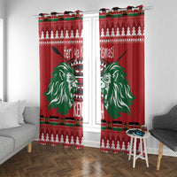 Kenya Christmas Lion Window Curtain Heri ya Krismasi - Wewe pia - Wonder Print Shop