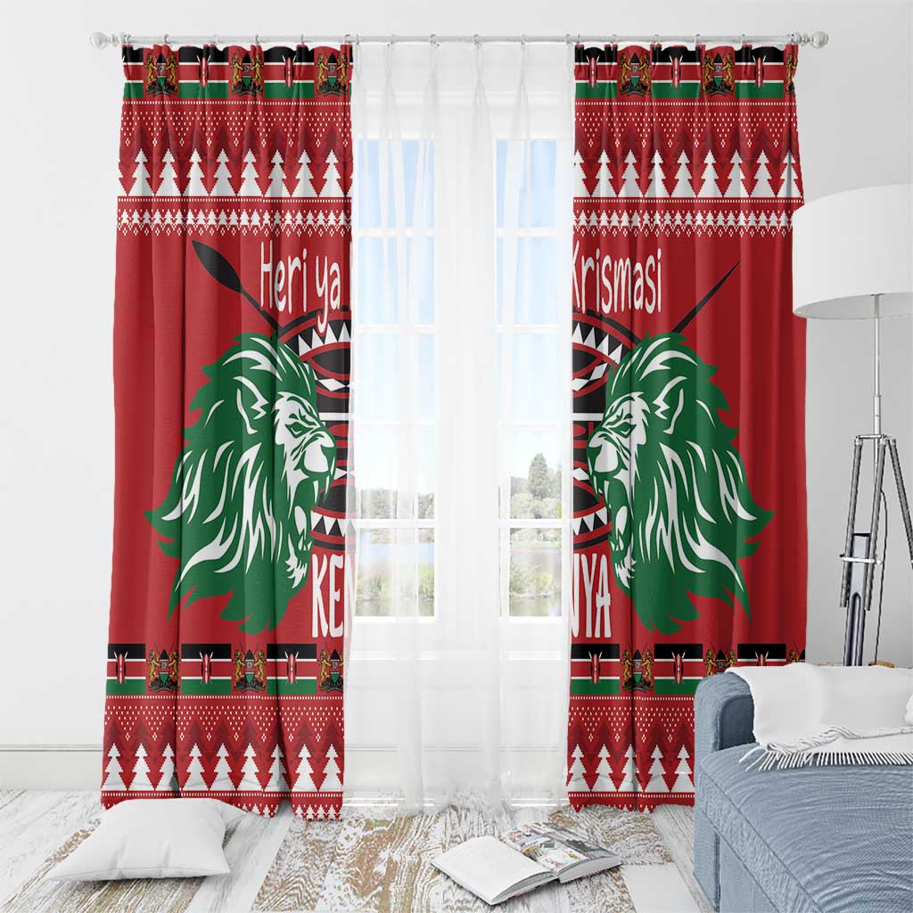 Kenya Christmas Lion Window Curtain Heri ya Krismasi - Wewe pia - Wonder Print Shop
