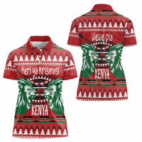 Kenya Christmas Lion Women Polo Shirt Heri ya Krismasi - Wewe pia - Wonder Print Shop