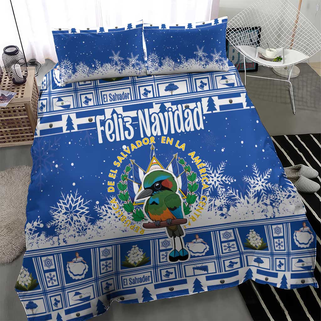 El Salvador Christmas Bedding Set The Torogoz Cartoon With Coat Of Arms - Wonder Print Shop