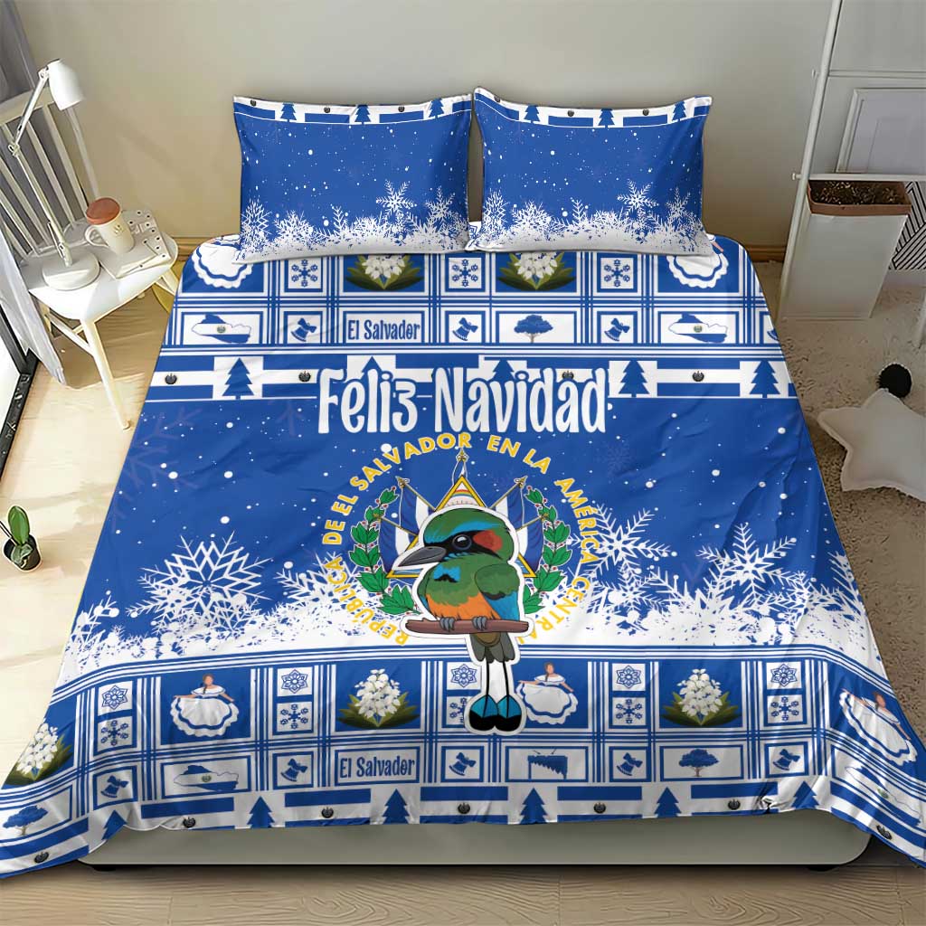 El Salvador Christmas Bedding Set The Torogoz Cartoon With Coat Of Arms - Wonder Print Shop