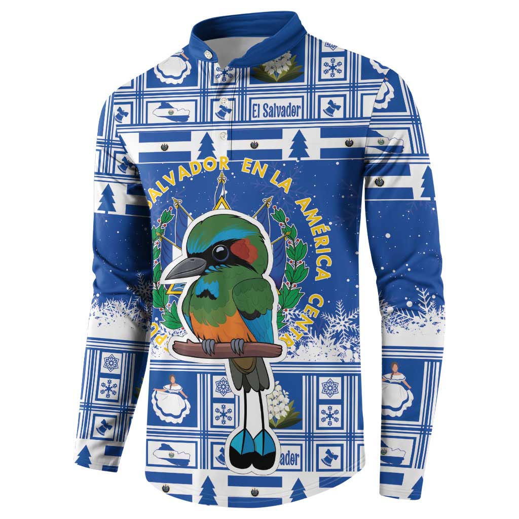 El Salvador Christmas Button Sweatshirt The Torogoz Cartoon With Coat Of Arms - Wonder Print Shop