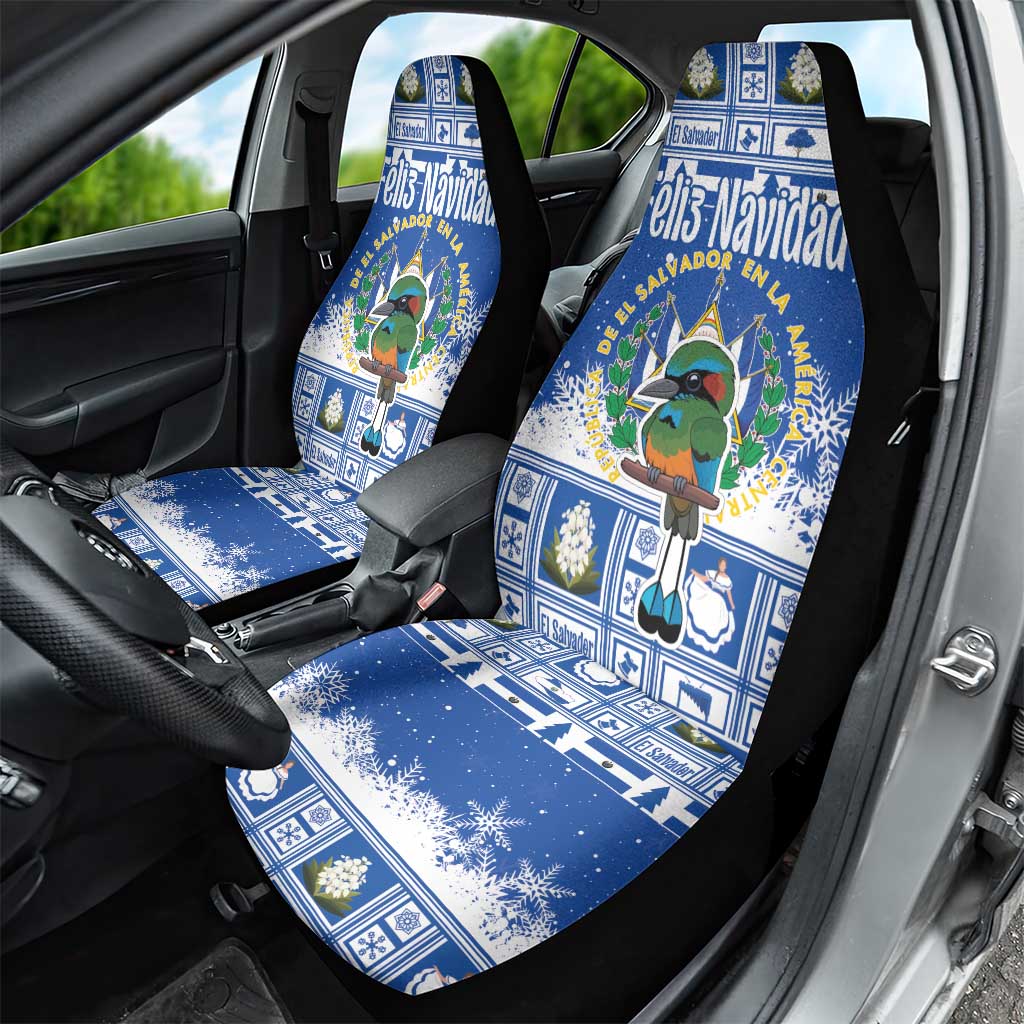 El Salvador Christmas Car Seat Cover The Torogoz Cartoon With Coat Of Arms - Wonder Print Shop