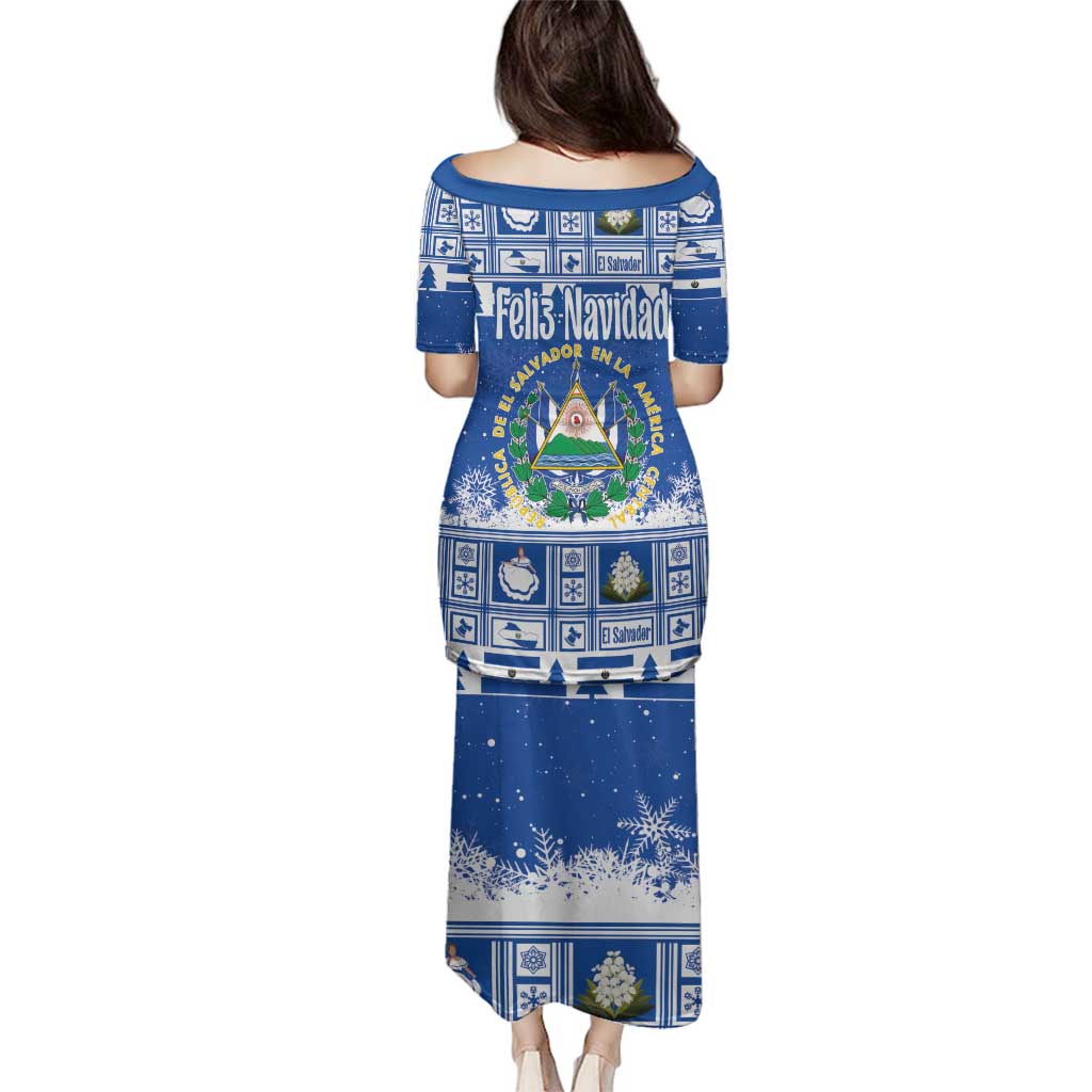 El Salvador Christmas Family Matching Puletasi and Hawaiian Shirt The Torogoz Cartoon With Coat Of Arms - Wonder Print Shop