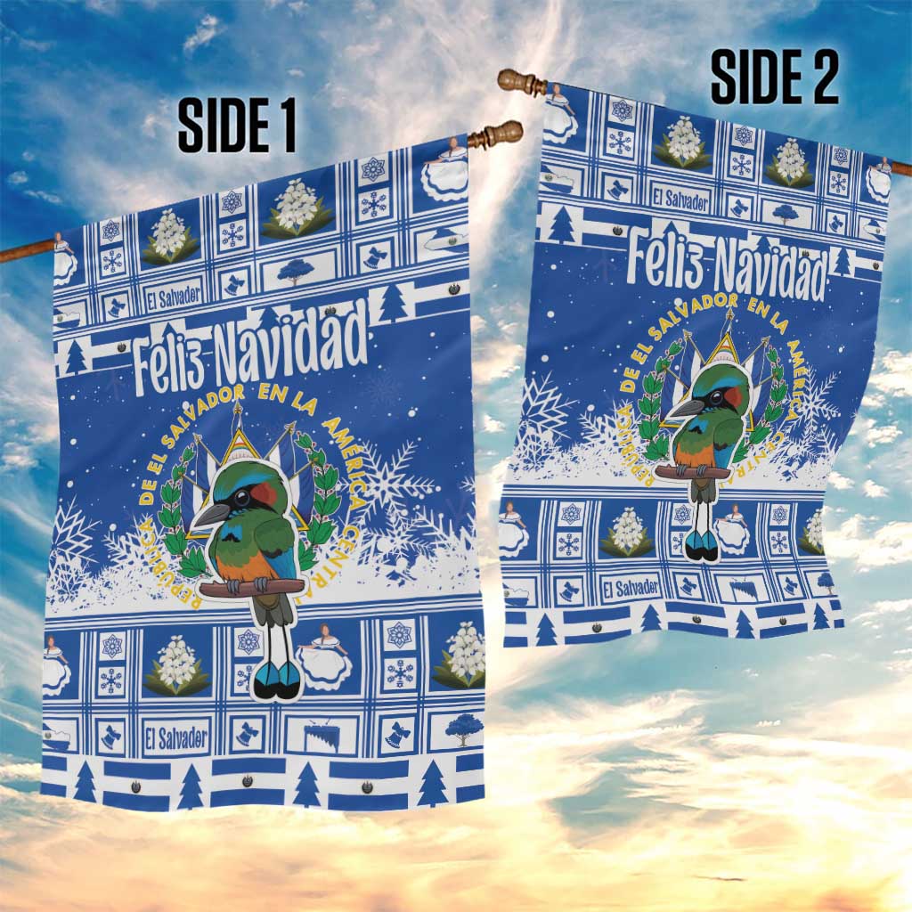 El Salvador Christmas Garden Flag The Torogoz Cartoon With Coat Of Arms - Wonder Print Shop