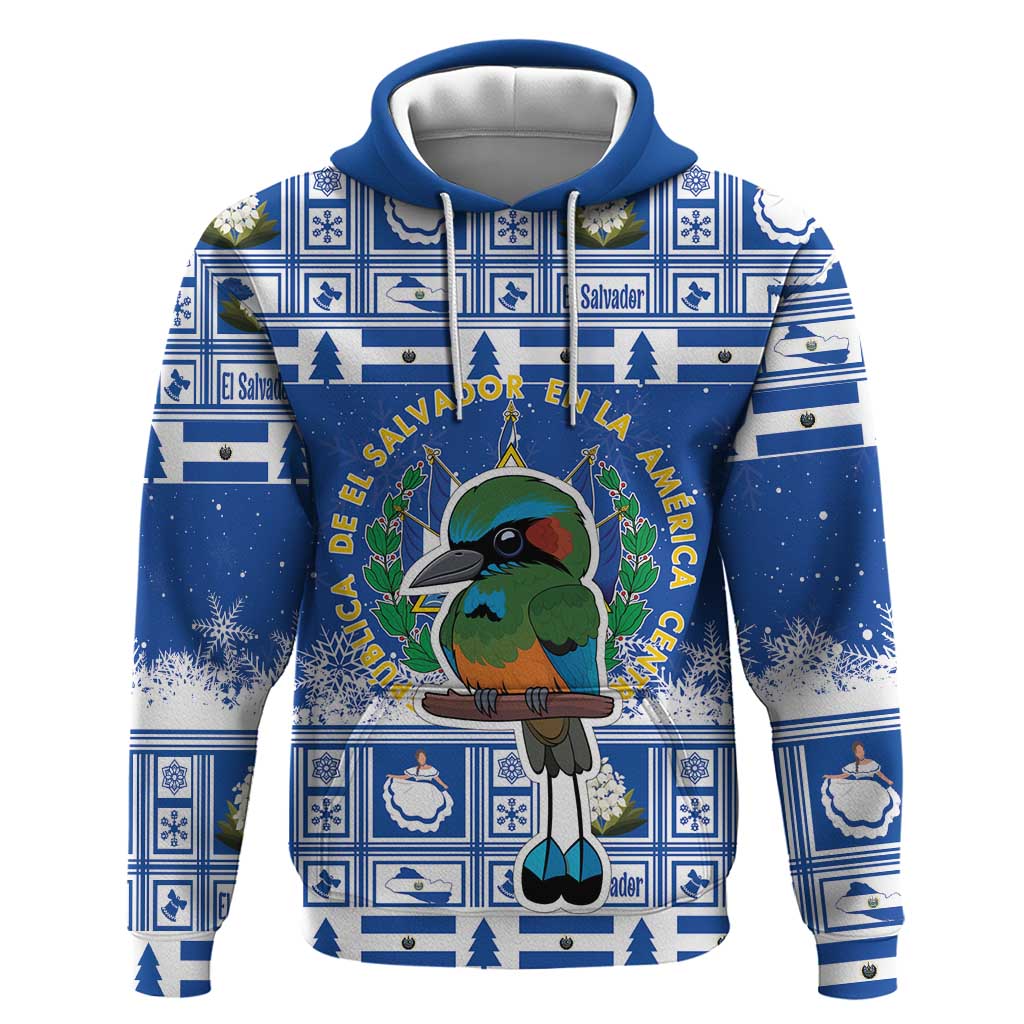El Salvador Christmas Hoodie The Torogoz Cartoon With Coat Of Arms - Wonder Print Shop