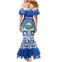 El Salvador Christmas Mermaid Dress The Torogoz Cartoon With Coat Of Arms - Wonder Print Shop