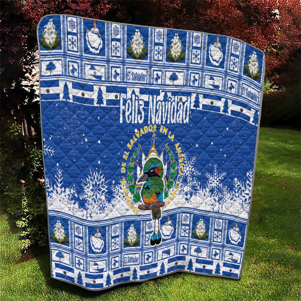 El Salvador Christmas Quilt The Torogoz Cartoon With Coat Of Arms - Wonder Print Shop