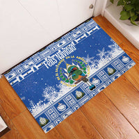 El Salvador Christmas Rubber Doormat The Torogoz Cartoon With Coat Of Arms - Wonder Print Shop