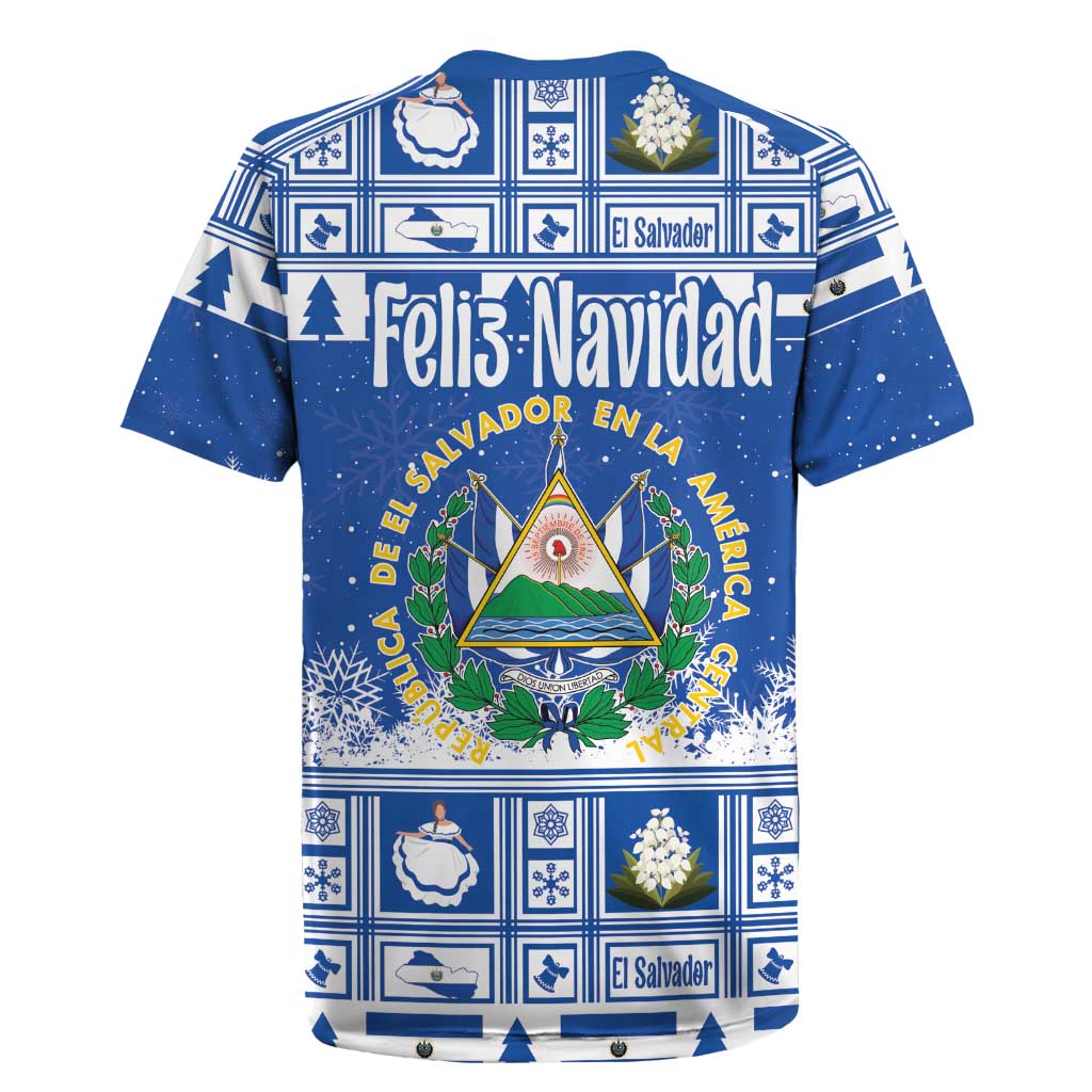 El Salvador Christmas Rugby Jersey The Torogoz Cartoon With Coat Of Arms - Wonder Print Shop