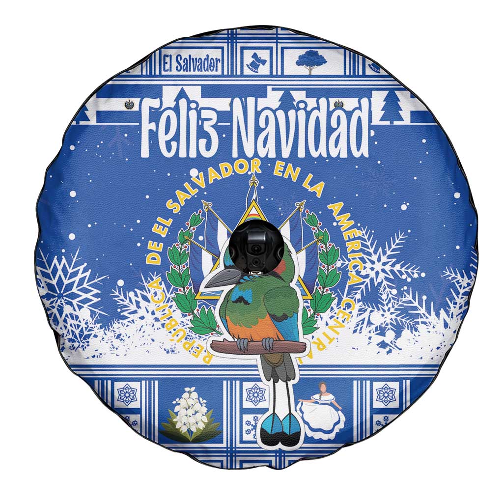 El Salvador Christmas Spare Tire Cover The Torogoz Cartoon With Coat Of Arms - Wonder Print Shop