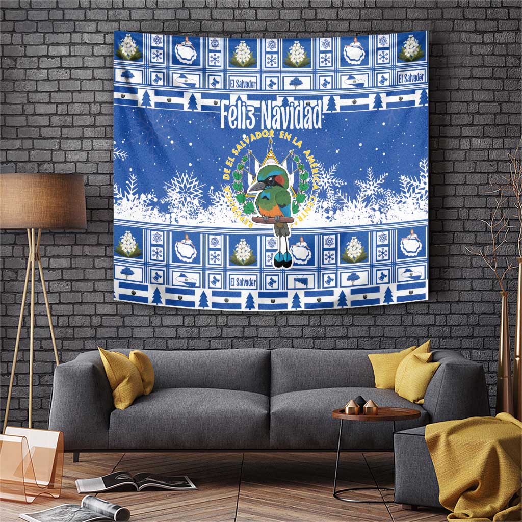 El Salvador Christmas Tapestry The Torogoz Cartoon With Coat Of Arms - Wonder Print Shop
