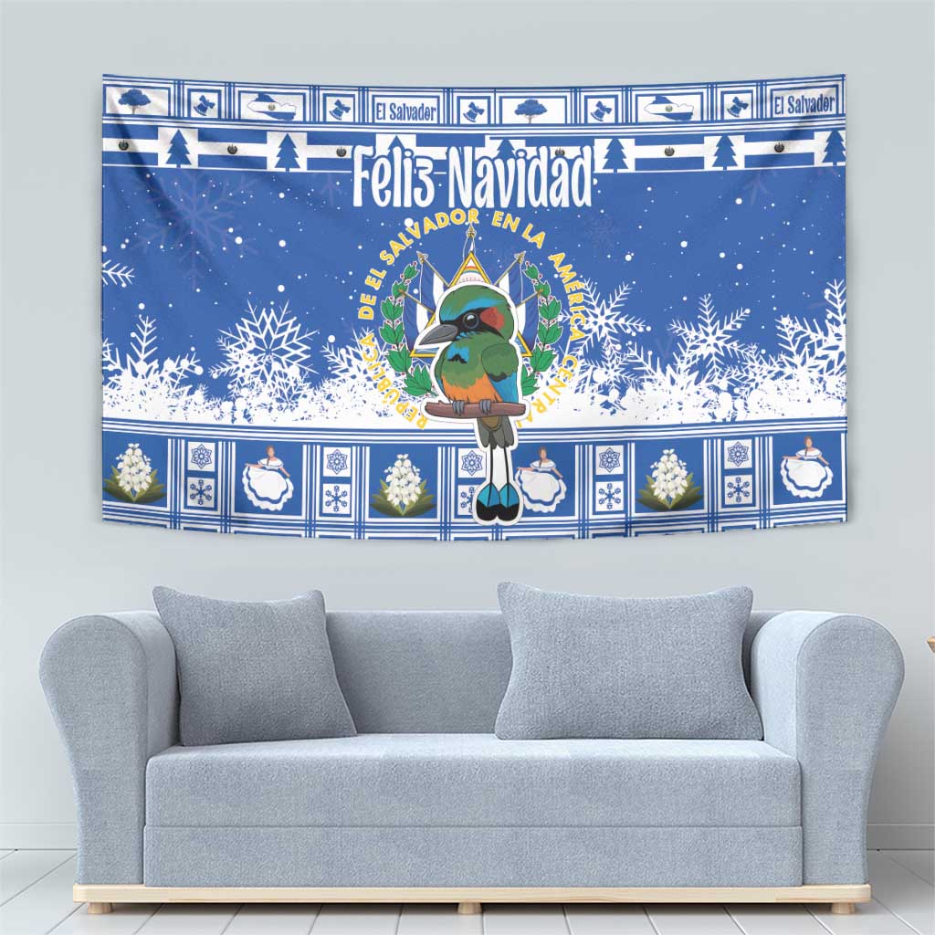 El Salvador Christmas Tapestry The Torogoz Cartoon With Coat Of Arms - Wonder Print Shop