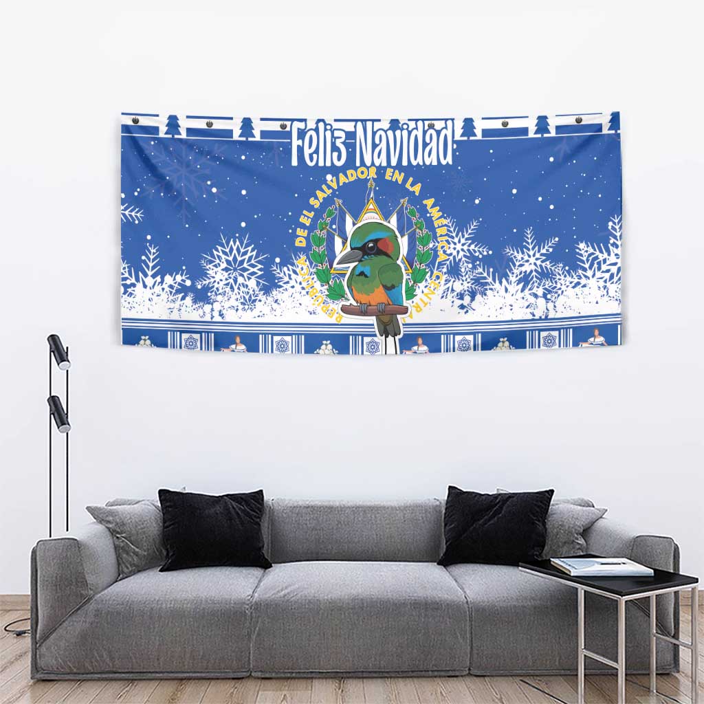 El Salvador Christmas Tapestry The Torogoz Cartoon With Coat Of Arms - Wonder Print Shop