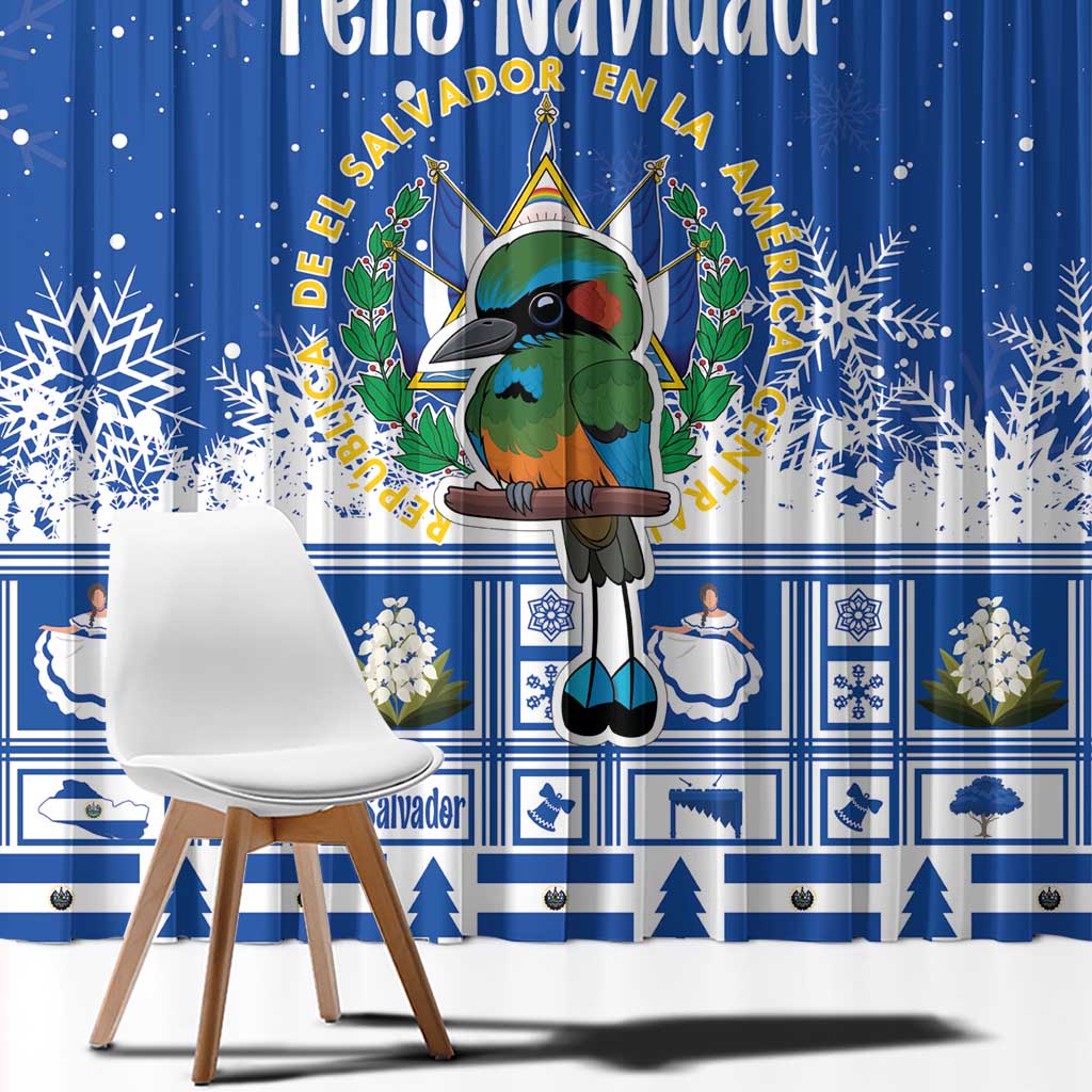 El Salvador Christmas Window Curtain The Torogoz Cartoon With Coat Of Arms - Wonder Print Shop