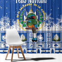 El Salvador Christmas Window Curtain The Torogoz Cartoon With Coat Of Arms - Wonder Print Shop