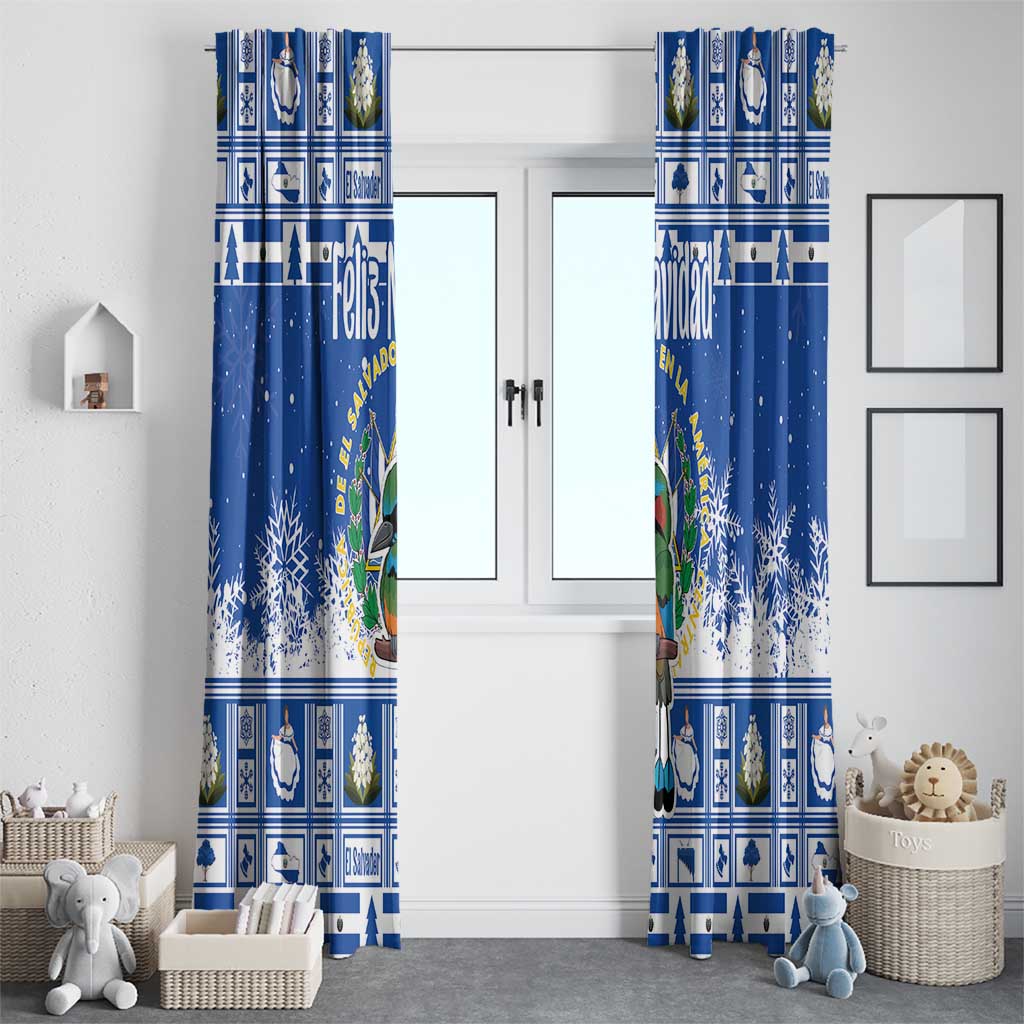 El Salvador Christmas Window Curtain The Torogoz Cartoon With Coat Of Arms - Wonder Print Shop