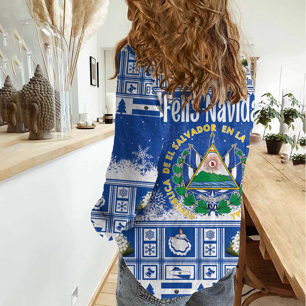 El Salvador Christmas Women Casual Shirt The Torogoz Cartoon With Coat Of Arms - Wonder Print Shop