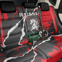 Russia Knight Fighting With Dragon Back Car Seat Cover Grunge Style