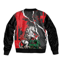 Russia Knight Fighting With Dragon Bomber Jacket Grunge Style