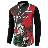 Russia Knight Fighting With Dragon Button Sweatshirt Grunge Style