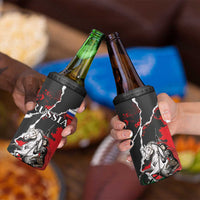 Russia Knight Fighting With Dragon 4 in 1 Can Cooler Tumbler Grunge Style