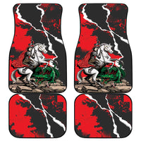 Russia Knight Fighting With Dragon Car Mats Grunge Style