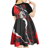 Russia Knight Fighting With Dragon Kid Short Sleeve Dress Grunge Style - Wonder Print Shop