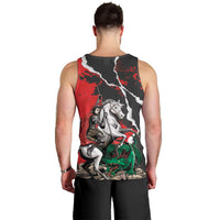 Russia Knight Fighting With Dragon Men Tank Top Grunge Style - Wonder Print Shop