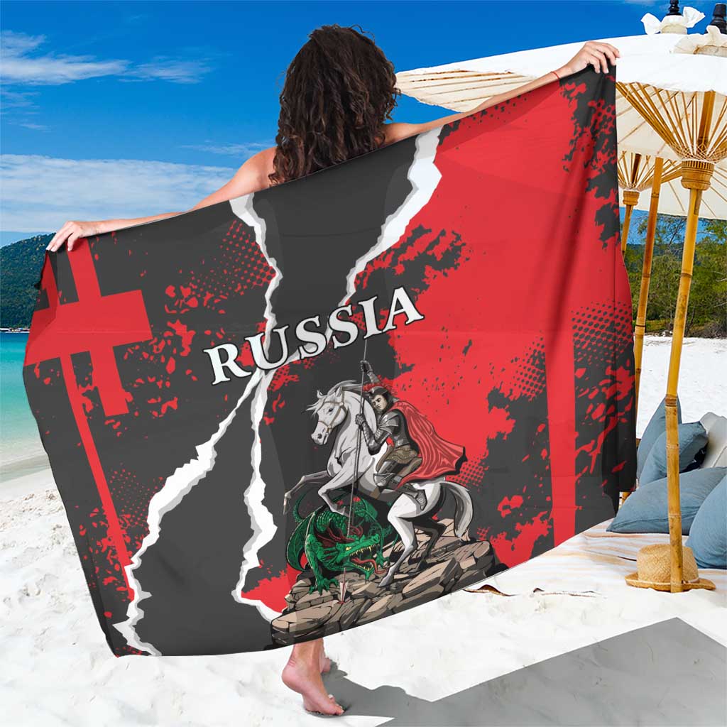 Russia Knight Fighting With Dragon Sarong Grunge Style - Wonder Print Shop