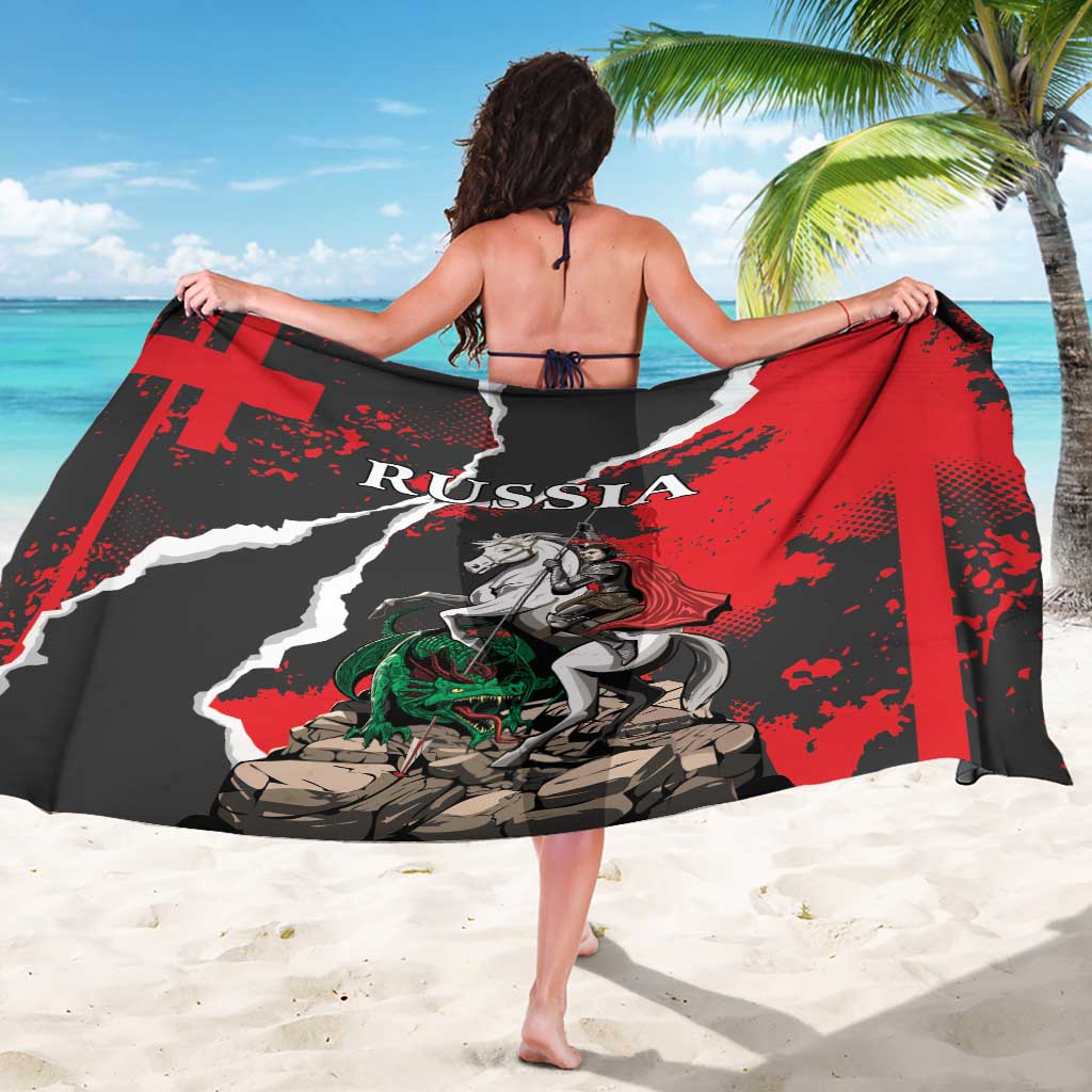 Russia Knight Fighting With Dragon Sarong Grunge Style - Wonder Print Shop