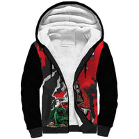 Russia Knight Fighting With Dragon Sherpa Hoodie Grunge Style - Wonder Print Shop