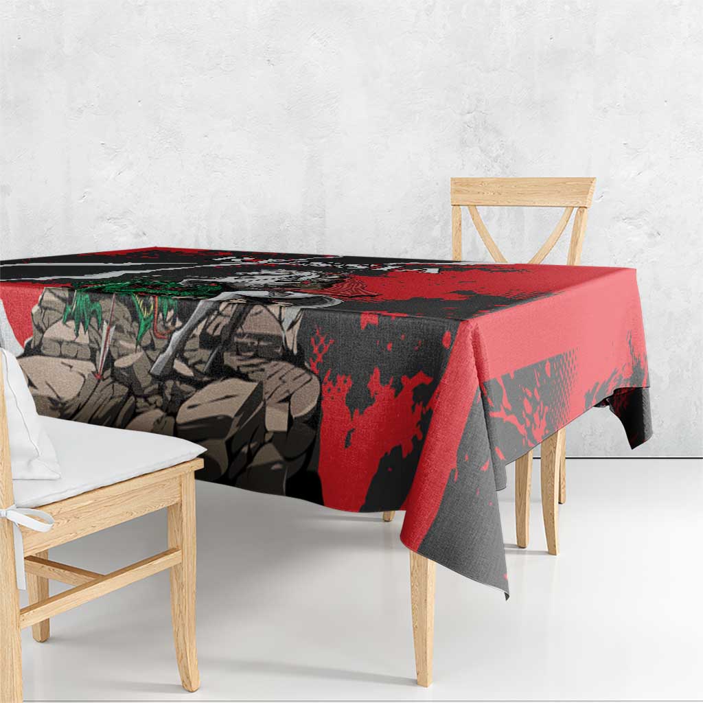 Russia Knight Fighting With Dragon Tablecloth Grunge Style - Wonder Print Shop