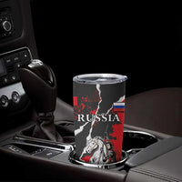 Russia Knight Fighting With Dragon Tumbler Cup Grunge Style - Wonder Print Shop