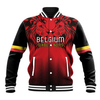 Custom Belgium Rugby Baseball Jacket Diables Noirs Lion Head