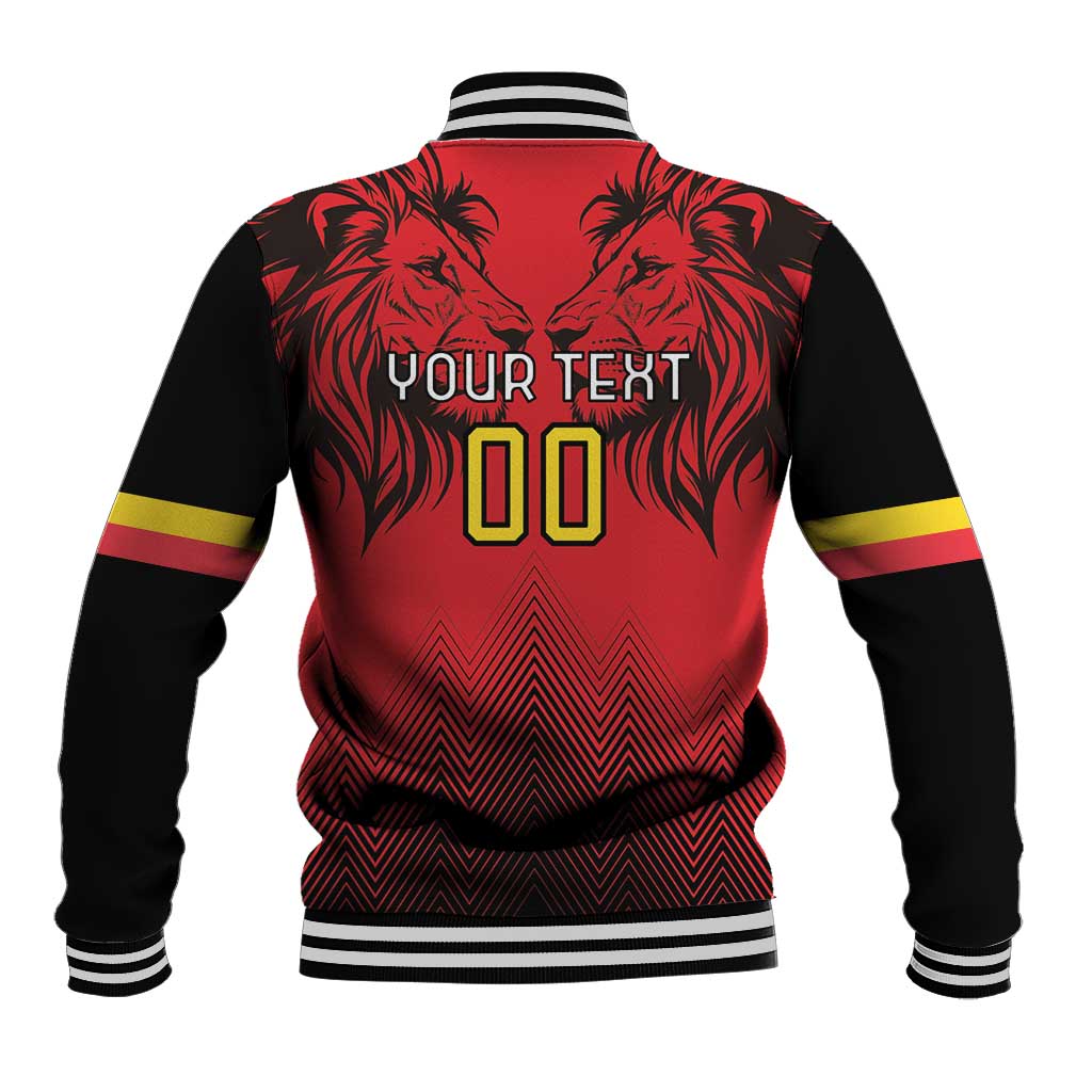 Custom Belgium Rugby Baseball Jacket Diables Noirs Lion Head