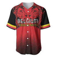 Custom Belgium Rugby Baseball Jersey Diables Noirs Lion Head