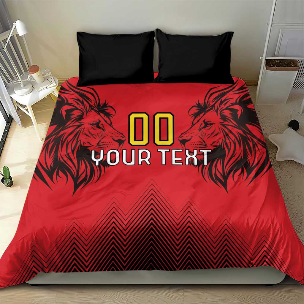 Custom Belgium Rugby Bedding Set Diables Noirs Lion Head