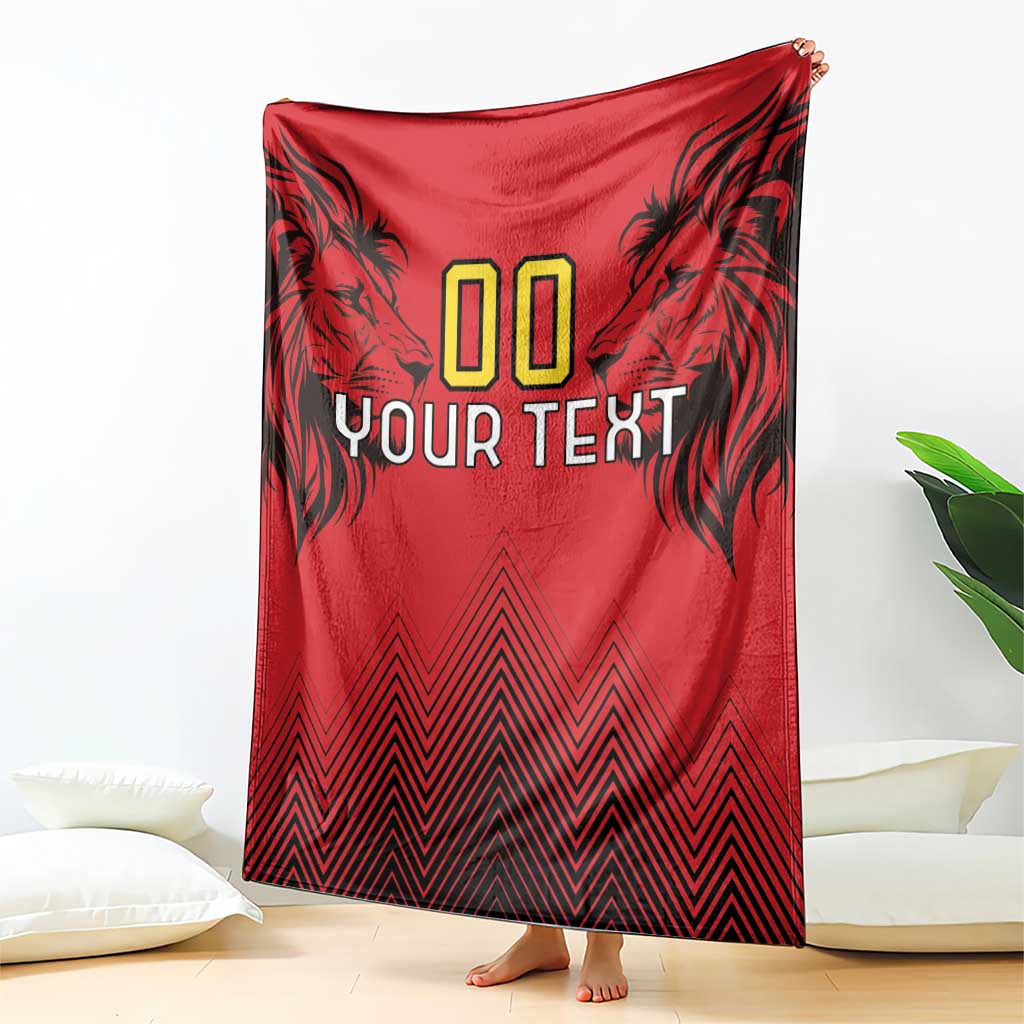 Custom Belgium Rugby Blanket Diables Noirs Lion Head