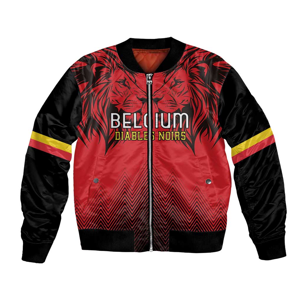 Custom Belgium Rugby Bomber Jacket Diables Noirs Lion Head