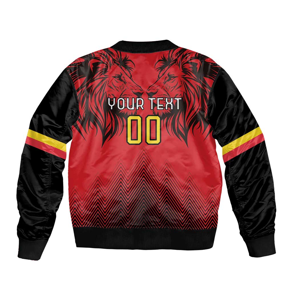 Custom Belgium Rugby Bomber Jacket Diables Noirs Lion Head