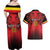 Custom Belgium Rugby Couples Matching Off Shoulder Maxi Dress and Hawaiian Shirt Diables Noirs Lion Head