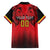 Custom Belgium Rugby Family Matching Off The Shoulder Long Sleeve Dress and Hawaiian Shirt Diables Noirs Lion Head