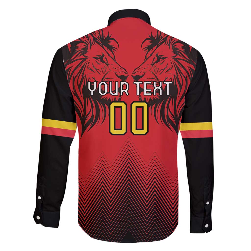 Custom Belgium Rugby Family Matching Off Shoulder Short Dress and Hawaiian Shirt Diables Noirs Lion Head