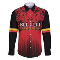 Custom Belgium Rugby Family Matching Puletasi and Hawaiian Shirt Diables Noirs Lion Head