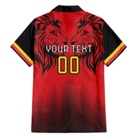 Custom Belgium Rugby Family Matching Summer Maxi Dress and Hawaiian Shirt Diables Noirs Lion Head - Wonder Print Shop