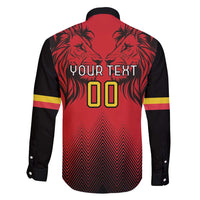 Custom Belgium Rugby Family Matching Summer Maxi Dress and Hawaiian Shirt Diables Noirs Lion Head - Wonder Print Shop