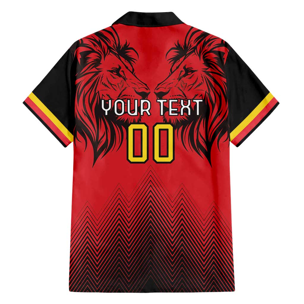 Custom Belgium Rugby Hawaiian Shirt Diables Noirs Lion Head - Wonder Print Shop